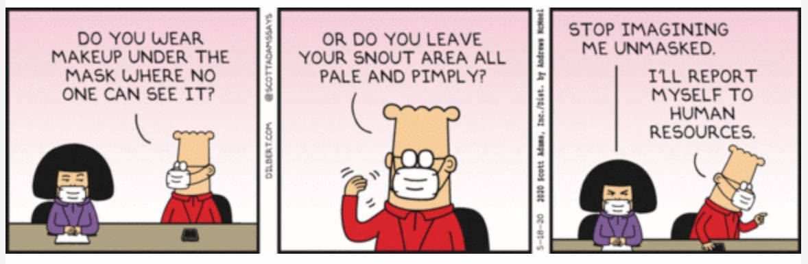 Dilbert Masks Comic Wallpaper