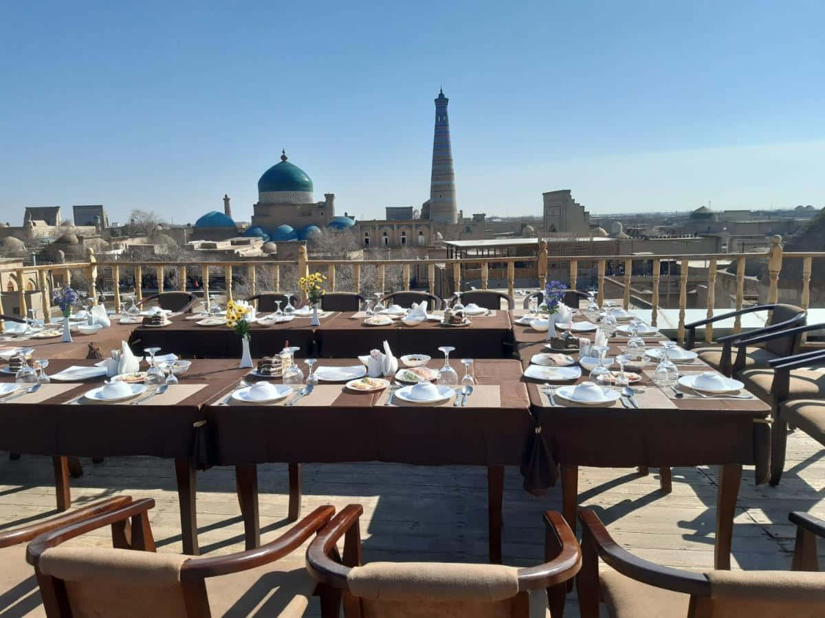 Dine In Luxury - Traditional Dining Area In Khiva Wallpaper