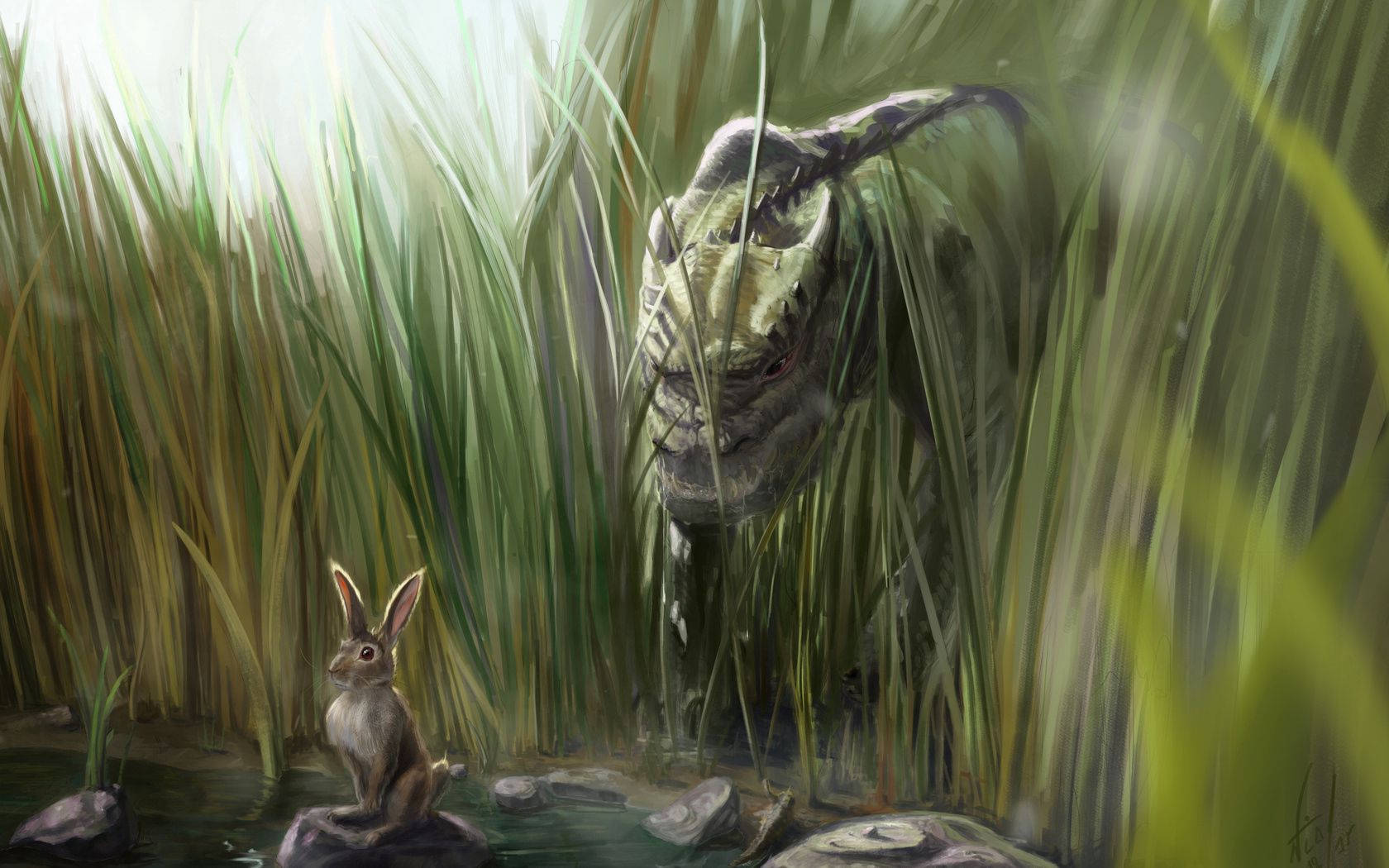 Dinosaur And Hare Wallpaper