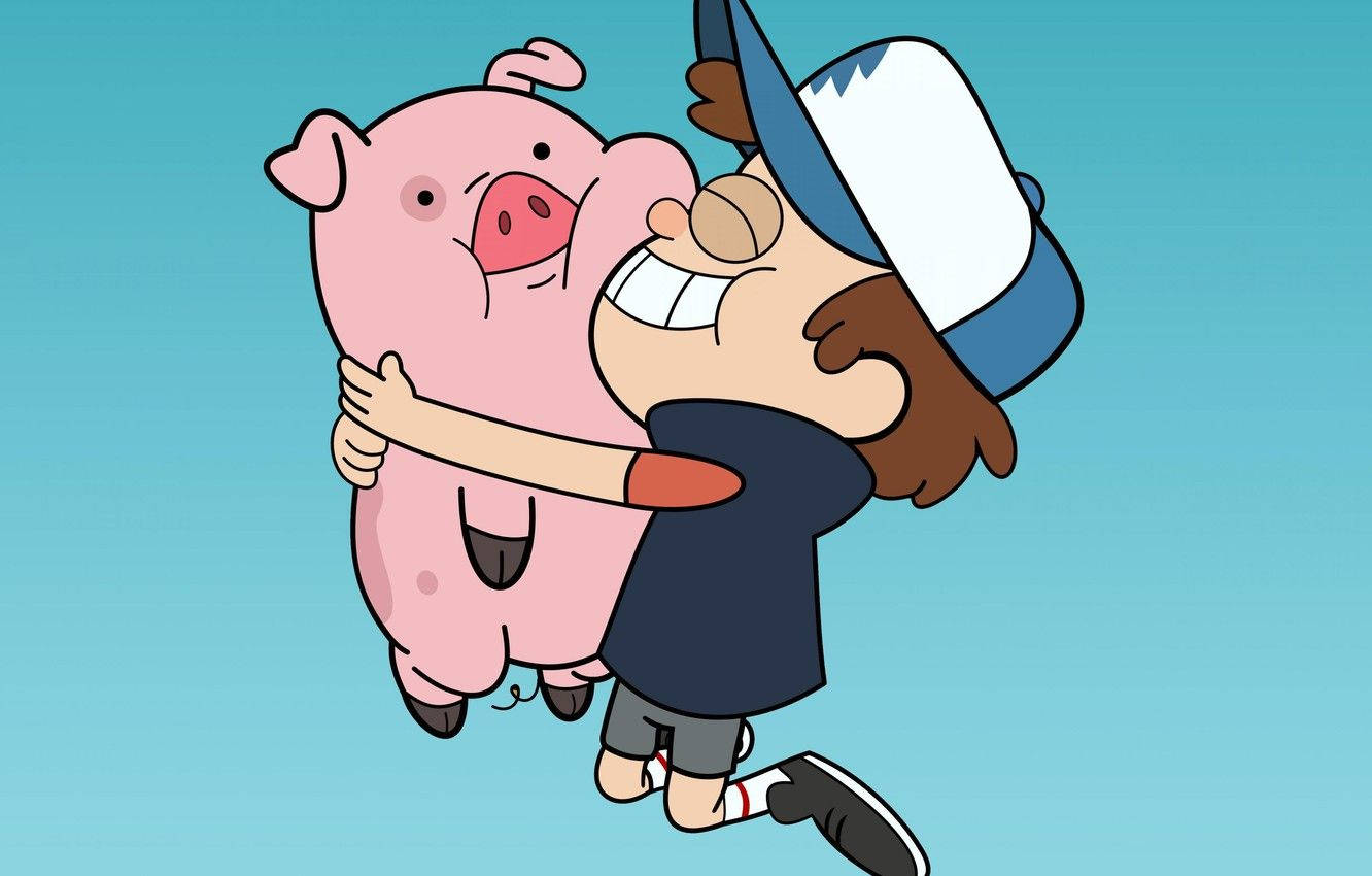 Dipper Hugging Waddles Wallpaper