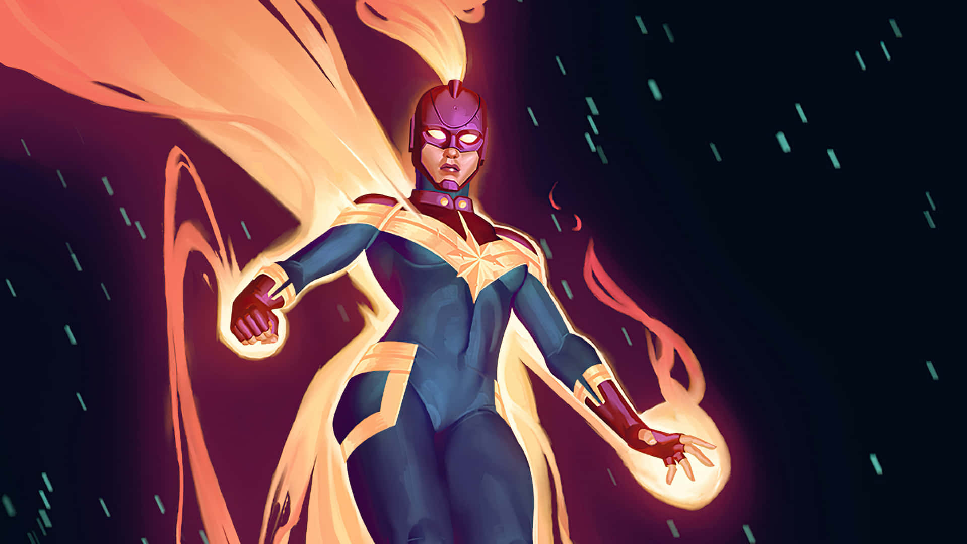 Discover The Power Of Marvel's Superhero, Captain Marvel Wallpaper