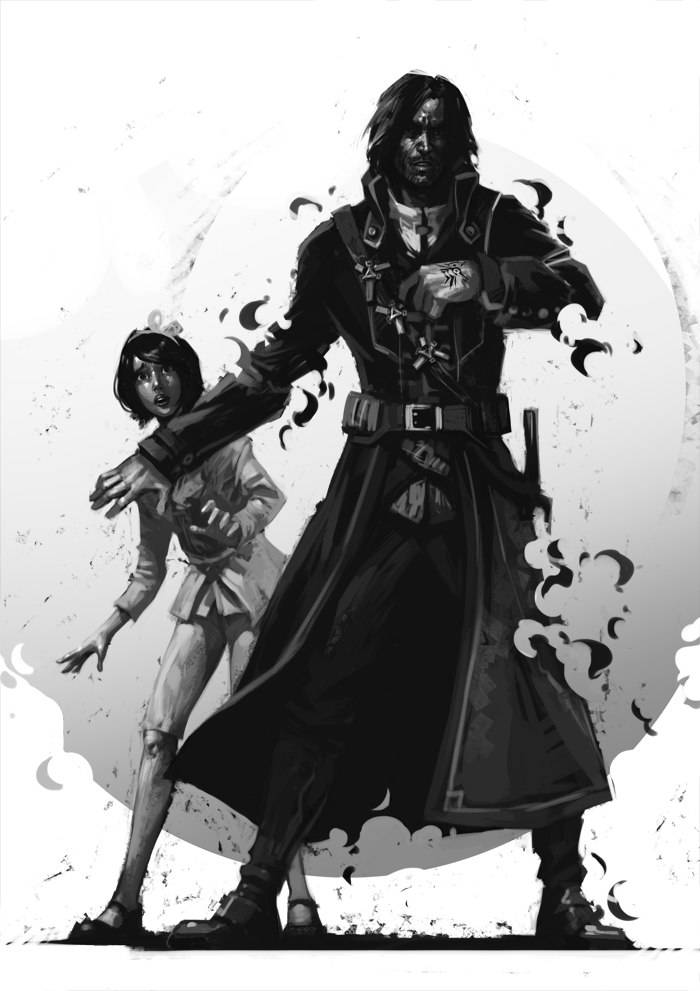 Dishonored 2 Corvo And Emily Concept Art Wallpaper
