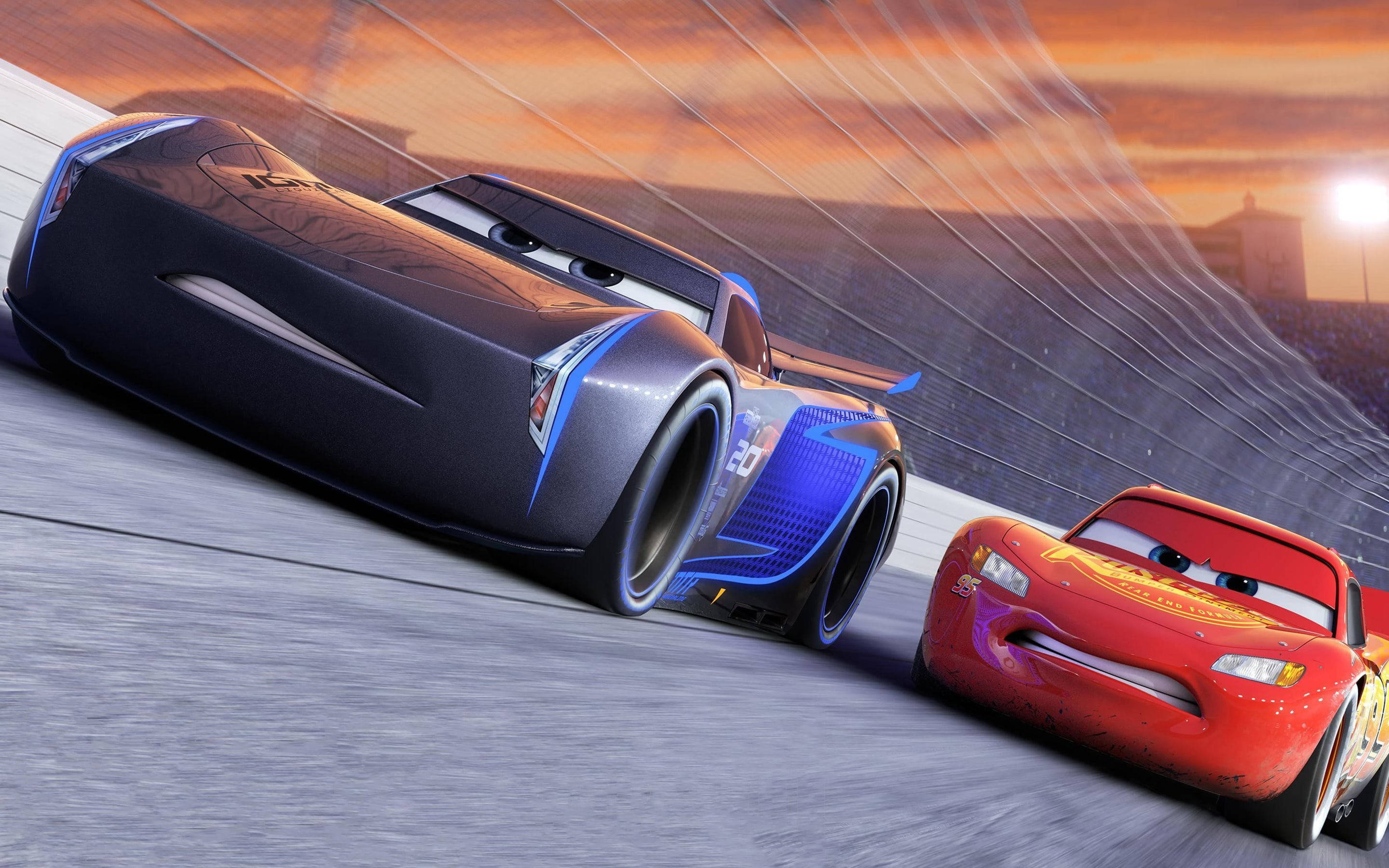 Disney Cars Lightning Vs Storm Wallpaper