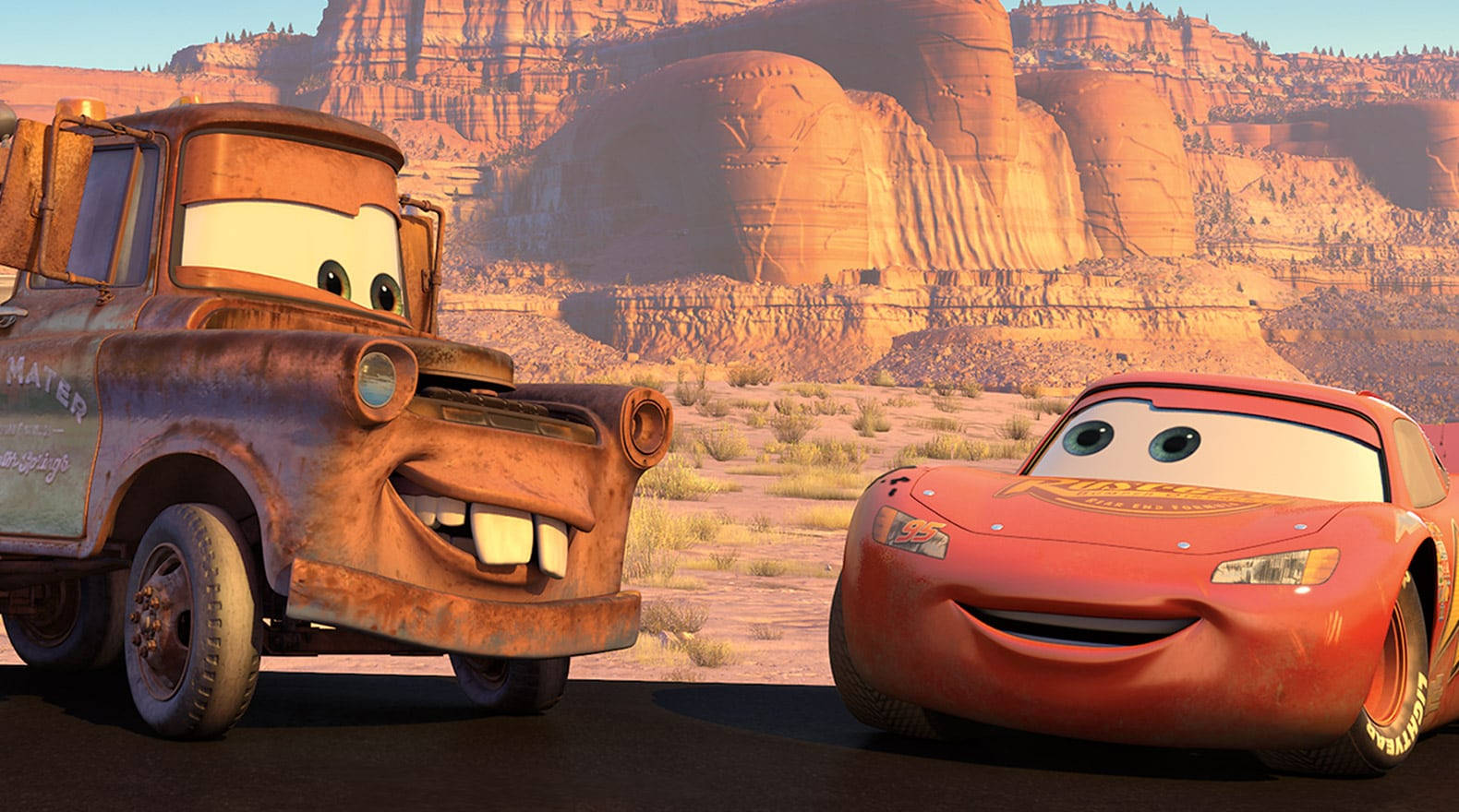 Disney Cars Mater And Lightning Wallpaper