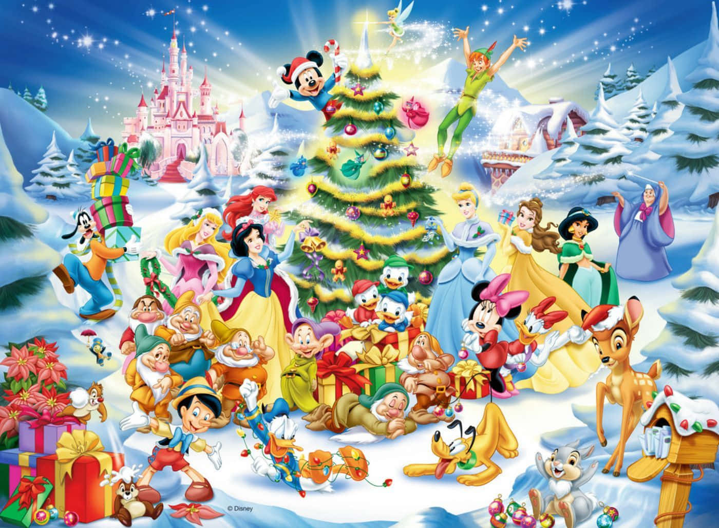 Disney Christmas Ipad With Disney Princesses Wallpaper