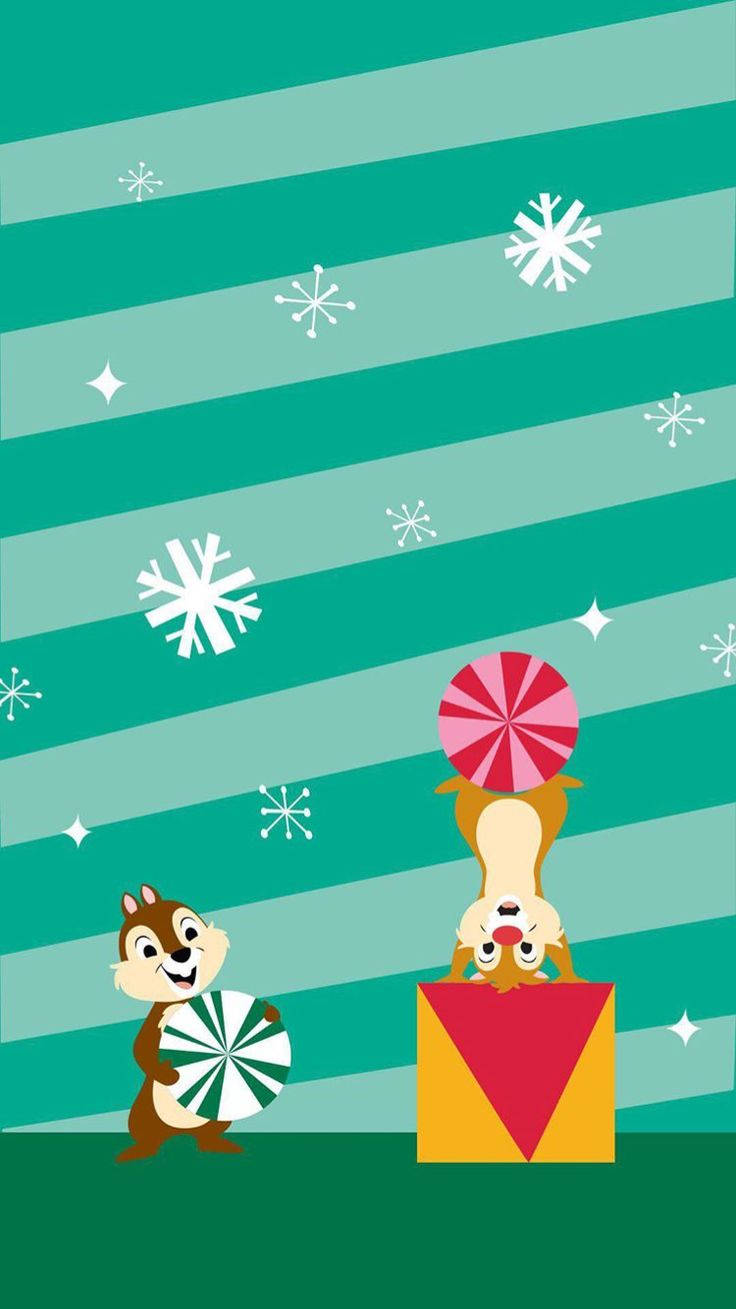 Disney Christmas Iphone Chip 'n Dale Wallpaper