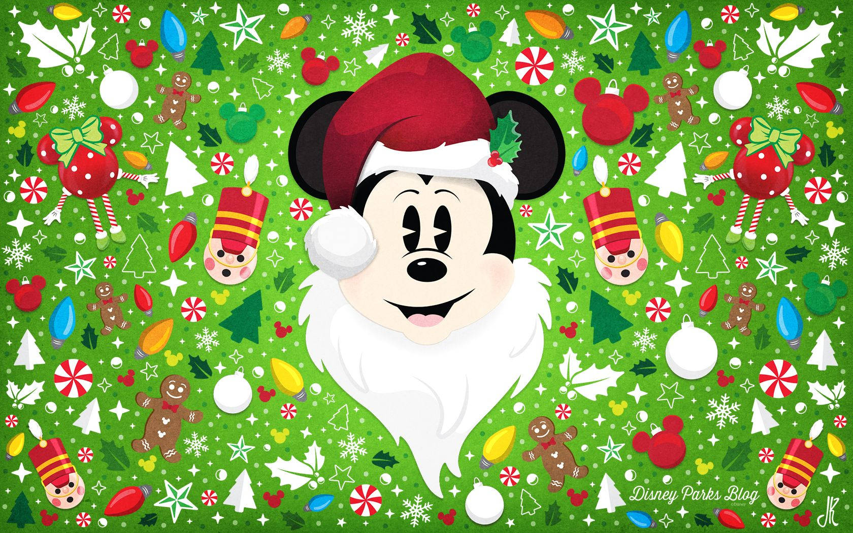 Disney Christmas Mickey In Santa Costume Wallpaper
