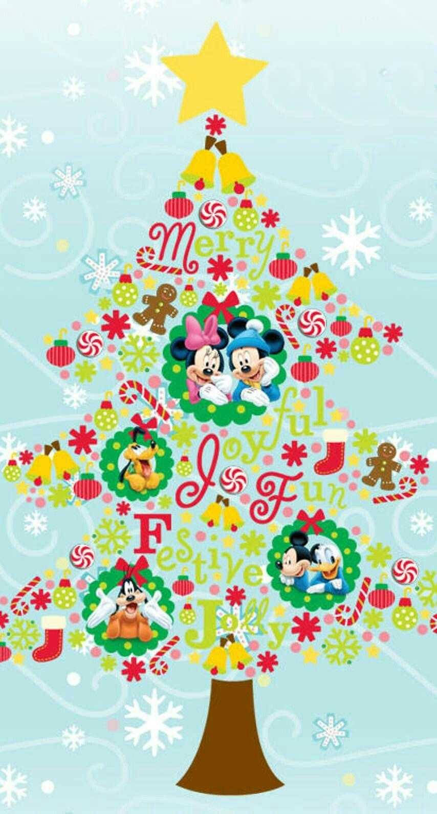 Disney Christmas Stylized Tree Wallpaper