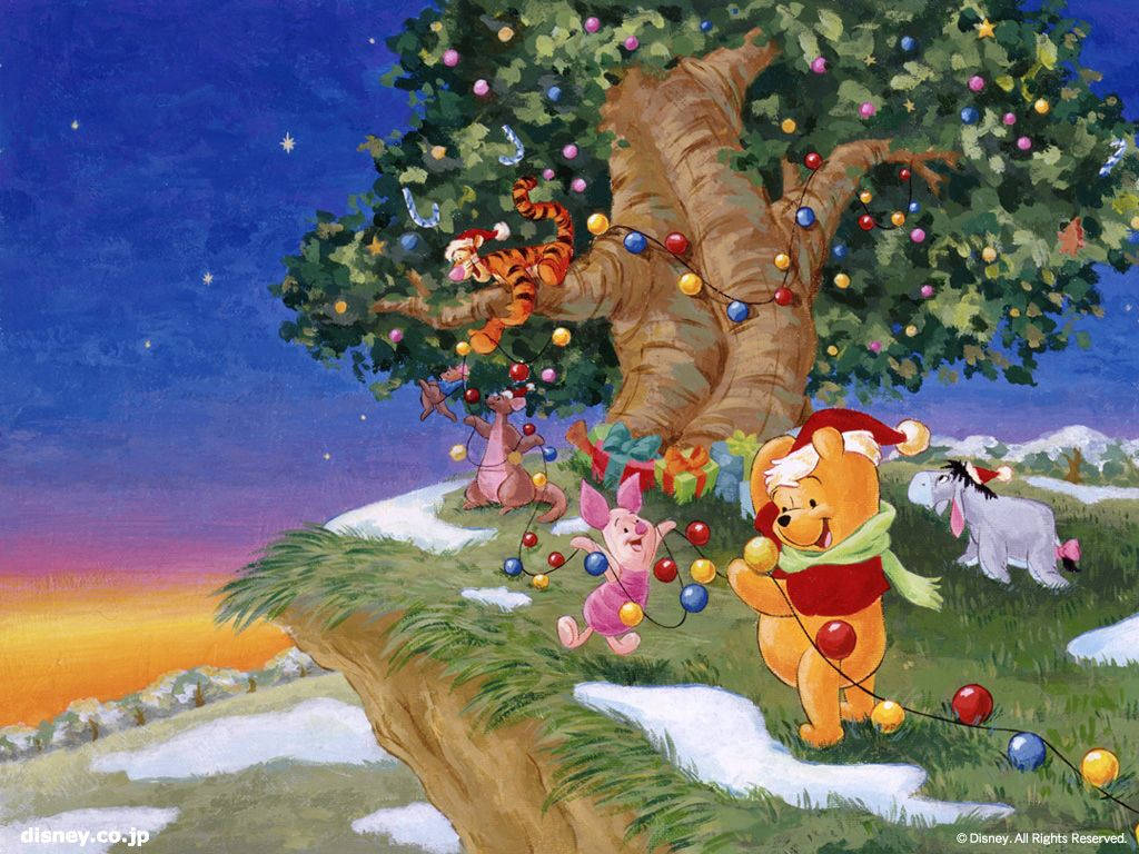 Disney Christmas Winnie The Pooh Wallpaper