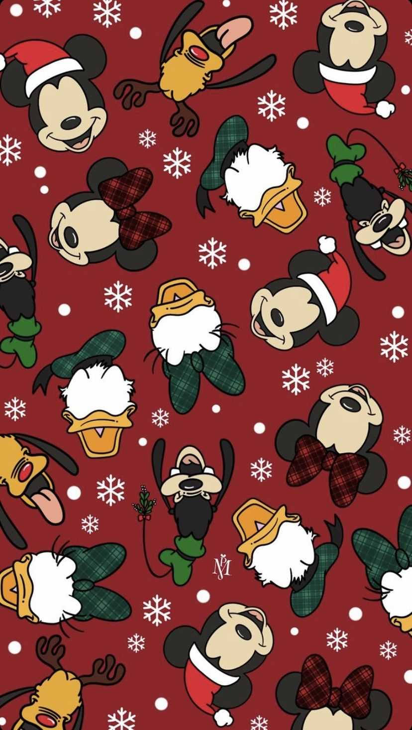 Disney Christmas With Goody And Donald Wallpaper
