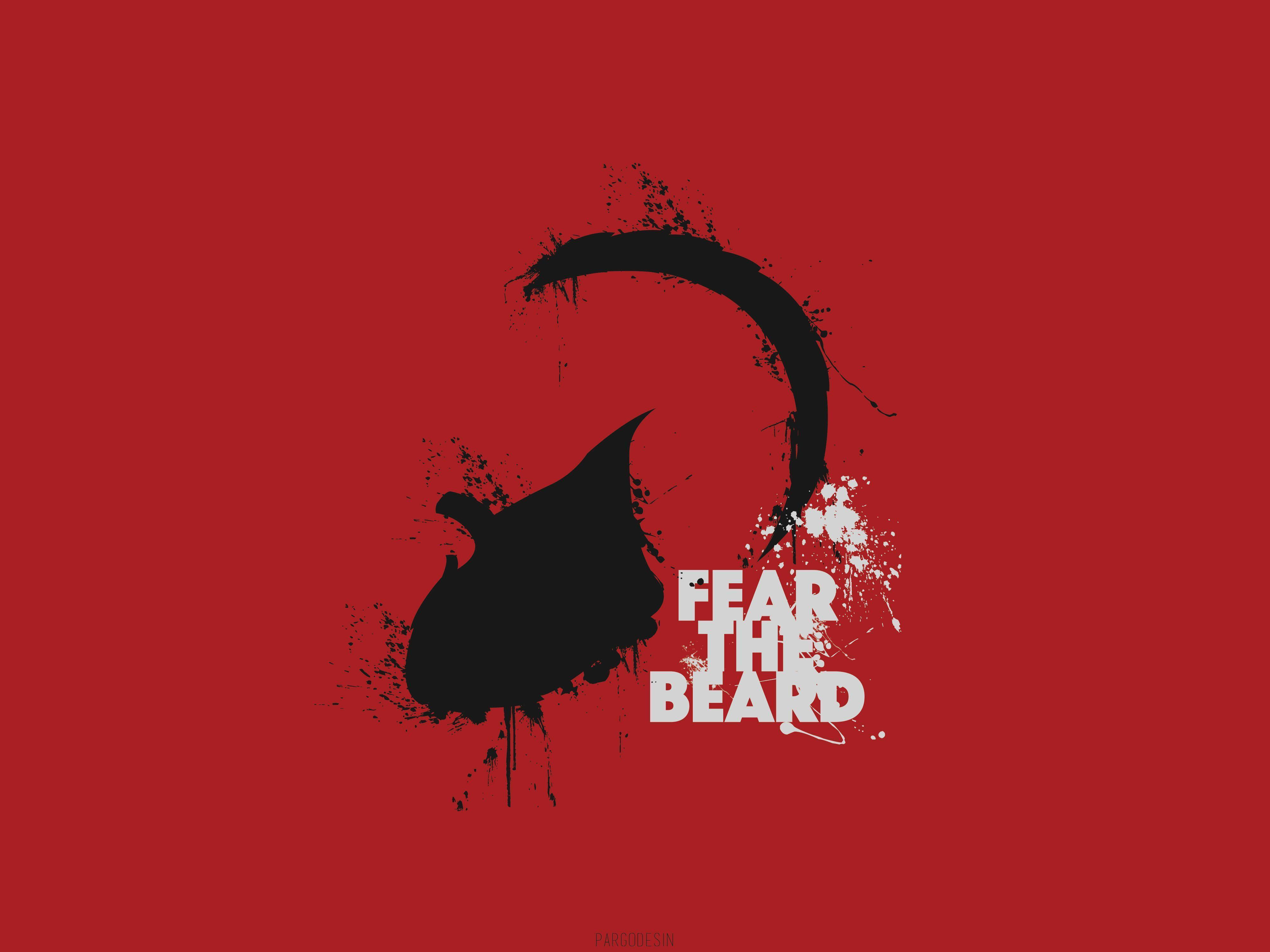 Distinctive Red Beard Logo On A Grey Background Wallpaper