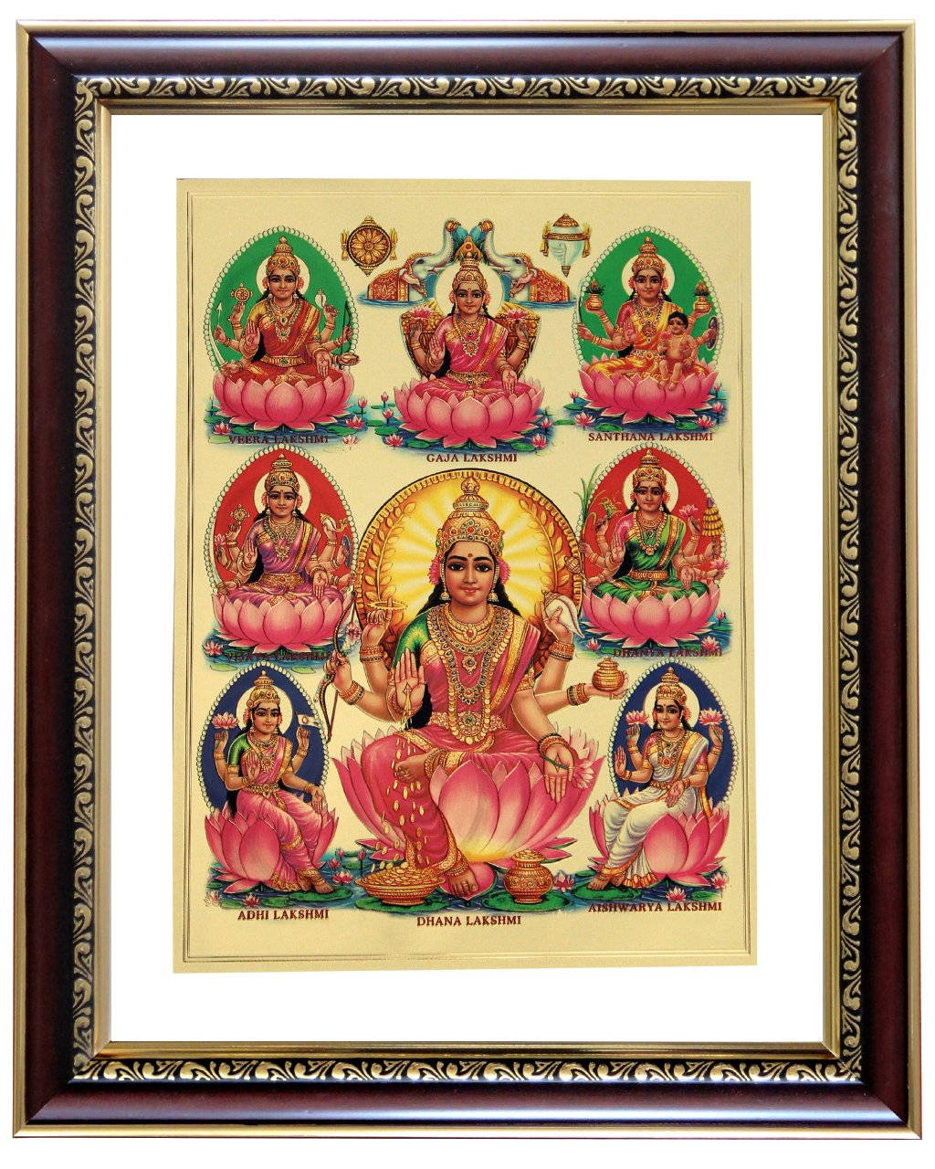 Divine Ashta Lakshmi Hindu Frame Wallpaper