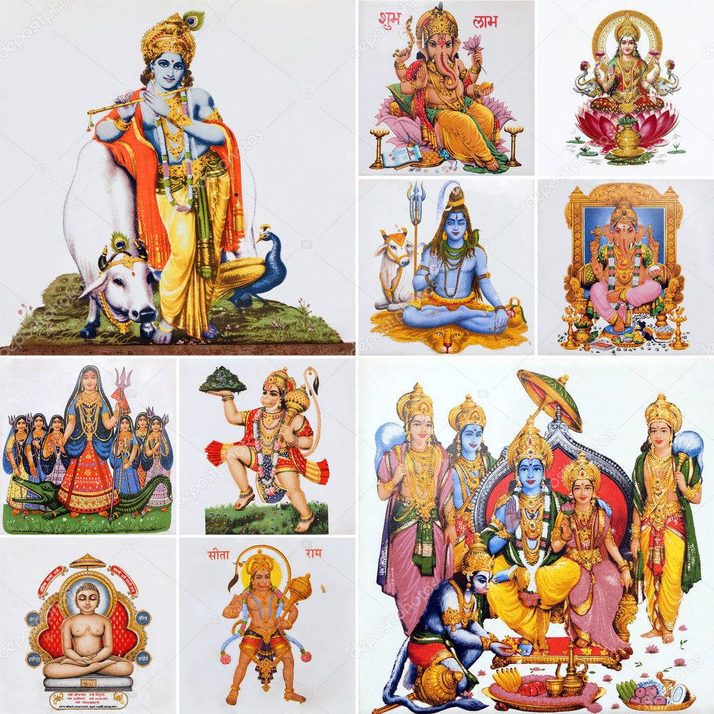 Divine Assembly Of All Hindu Gods Including Shiva Wallpaper