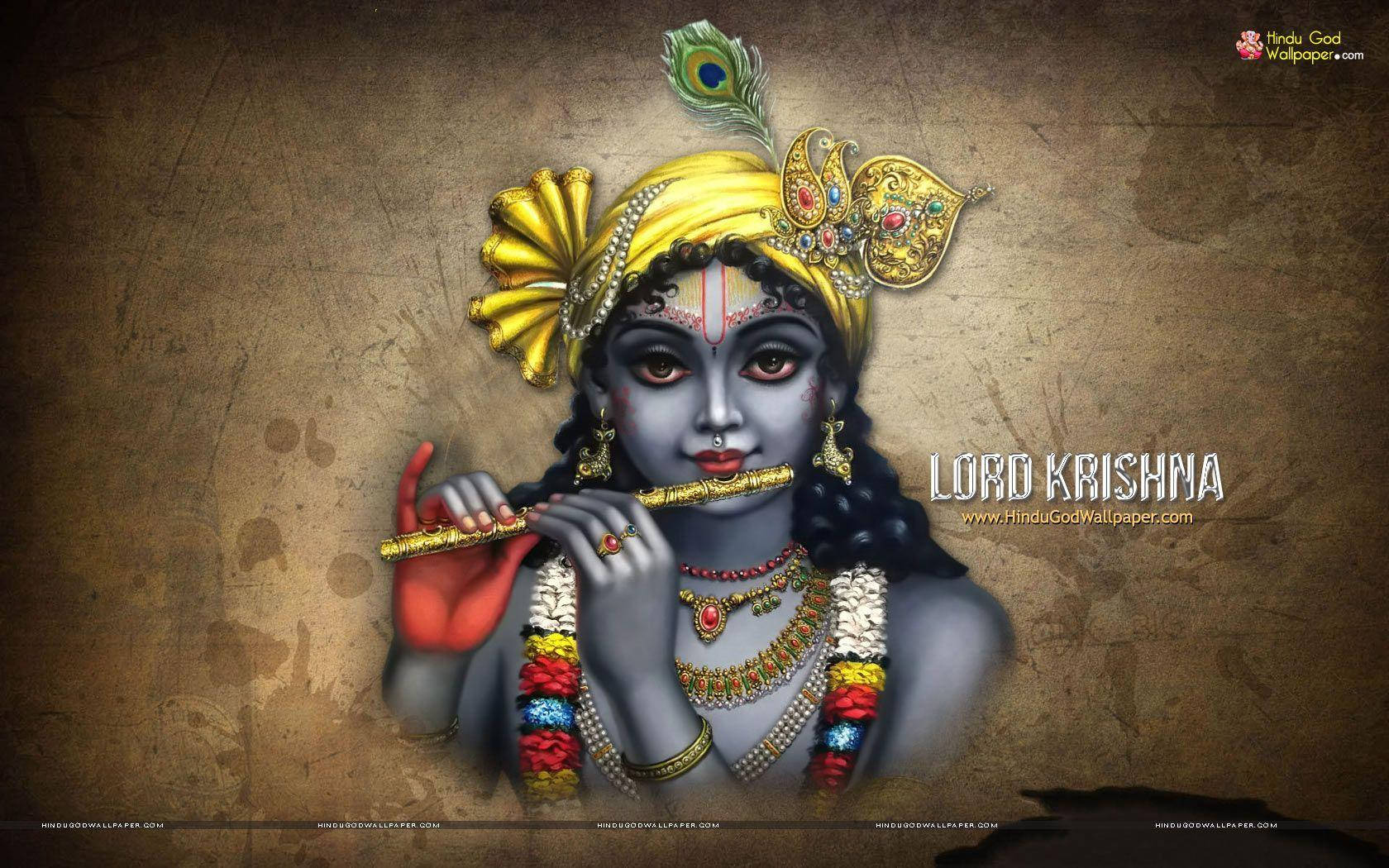 Divine Essence - Lord Krishna Desktop Wallpaper Wallpaper