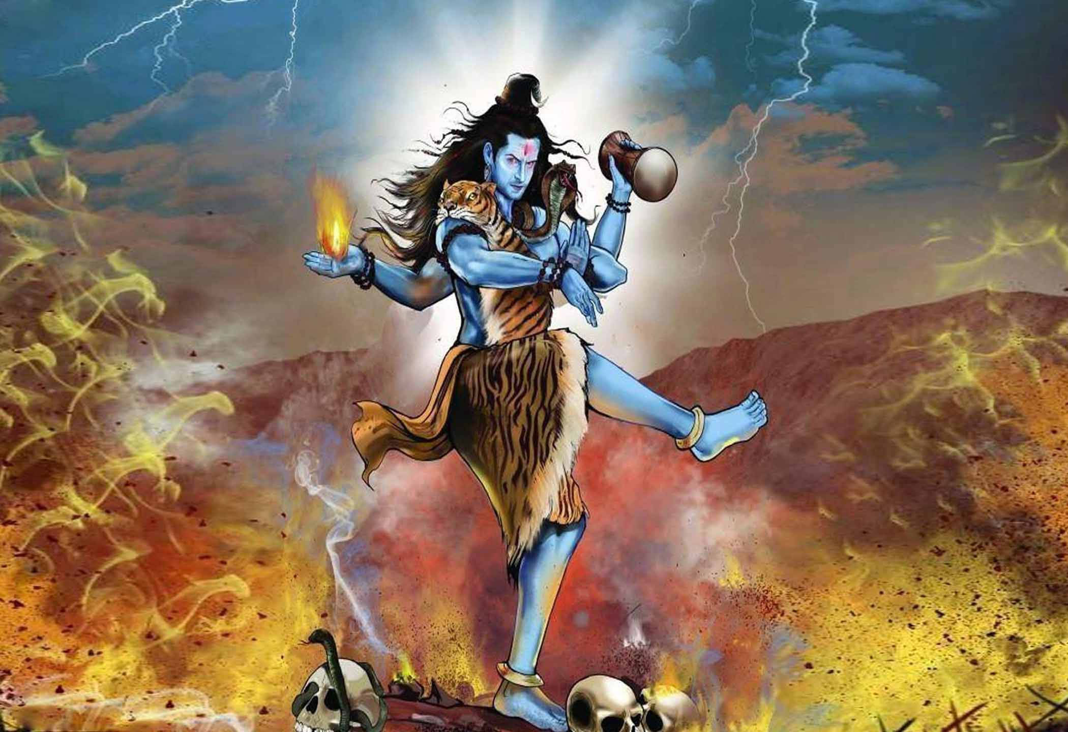 Divine Rhythm Of Destruction - Lord Shiva Performing The Tandav Dance Wallpaper