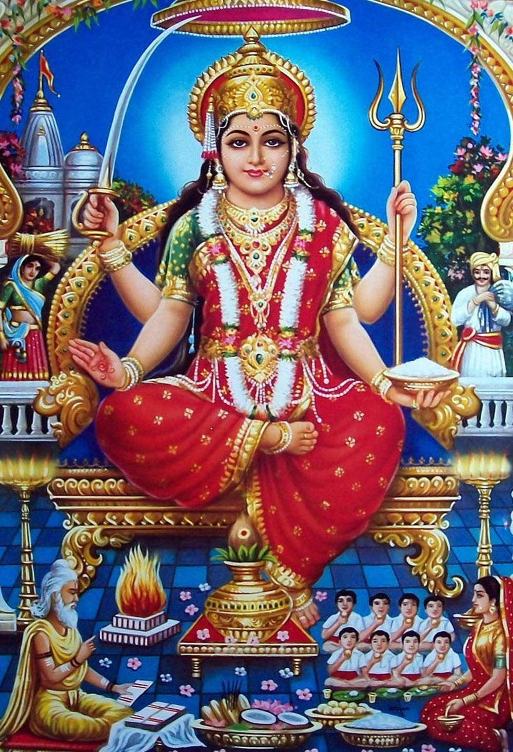 Divine Santoshi Maa - The Four-handed Goddess Wallpaper