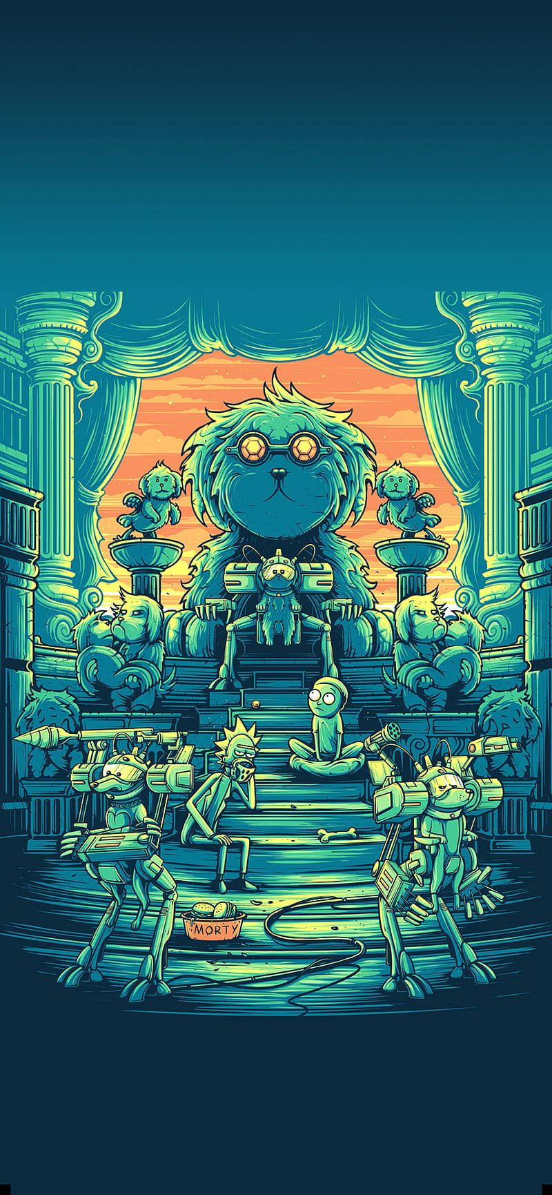 Dog Is King Rick And Morty Iphone Wallpaper