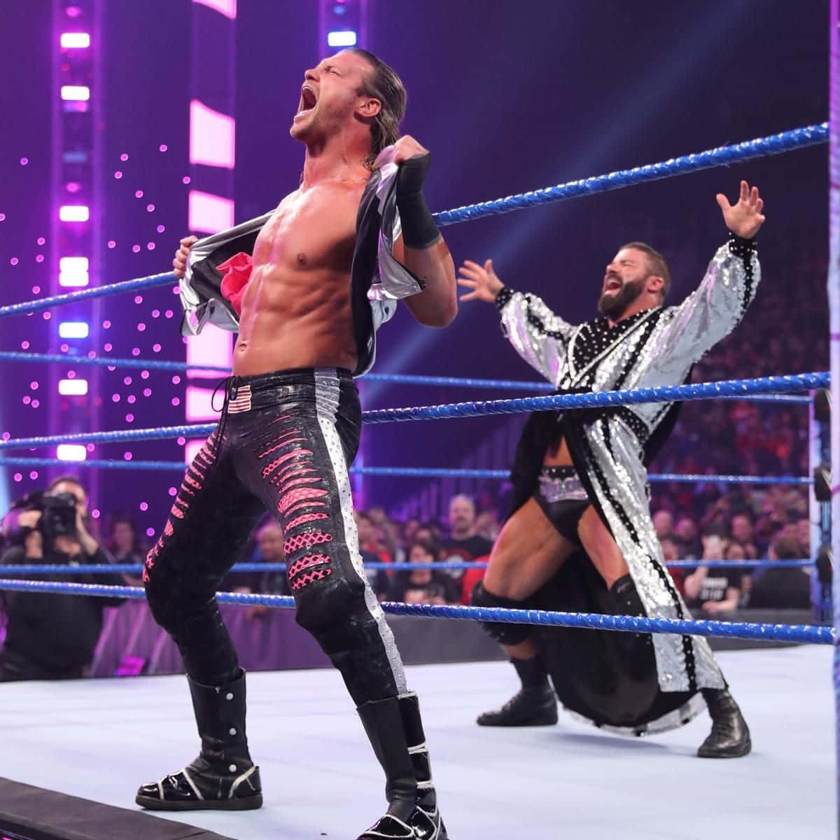 Dolph Ziggler And Robert Roode Celebrating Victory Wallpaper