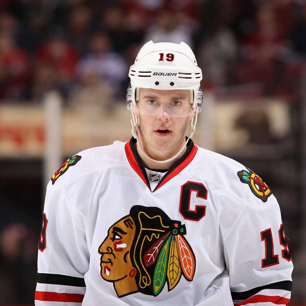 Dominating The Ice - Jonathan Toews In Action Wallpaper