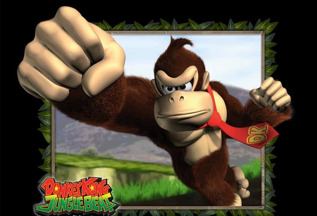 Donkey Kong In Action, Jumping Over Barrels To Save The Princess Wallpaper