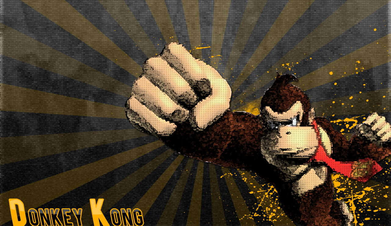 Donkey Kong In Action On A Thrilling Adventure Wallpaper