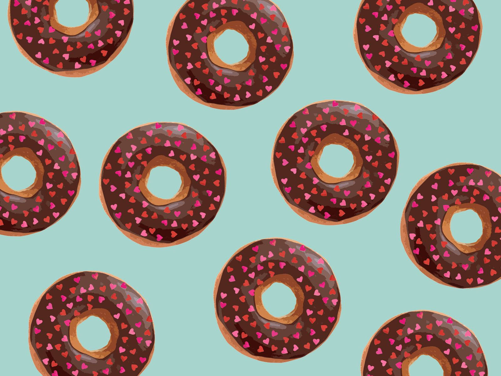 Donuts With Heart Sprinkles For February Wallpaper