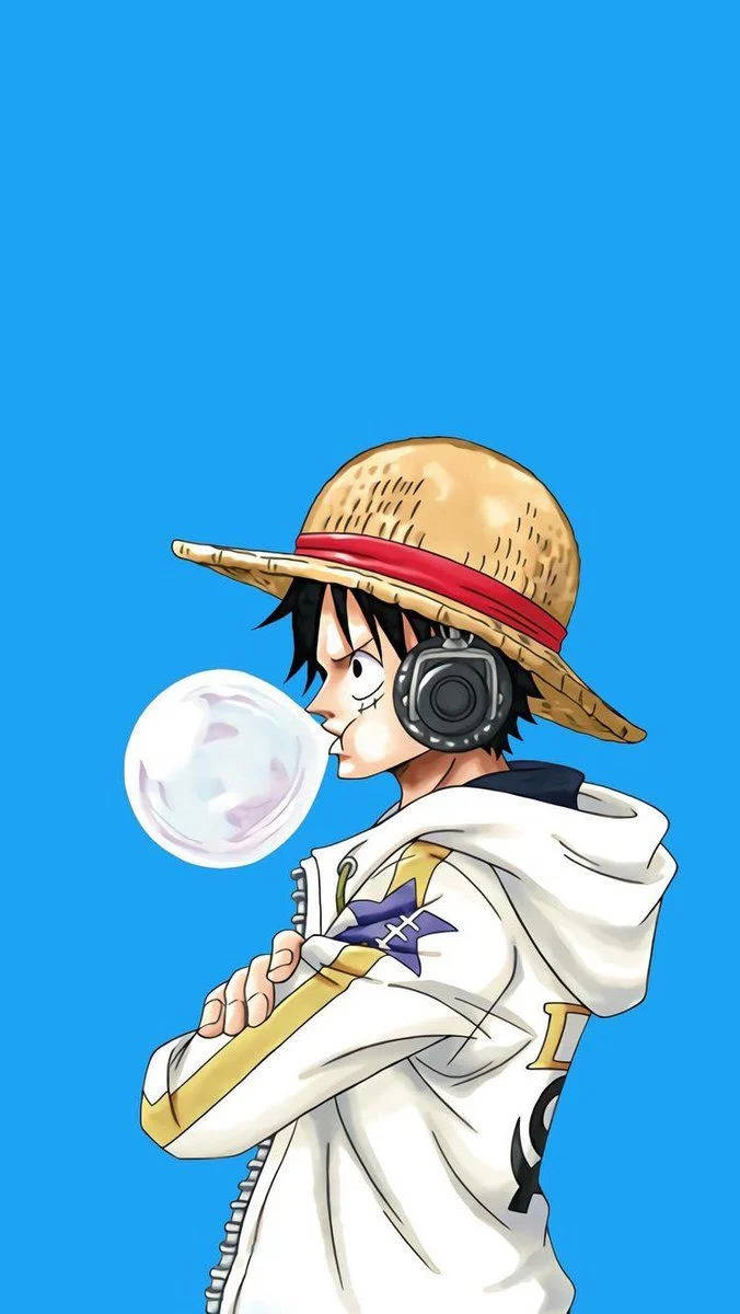 Dope Anime Luffy With Gum Wallpaper