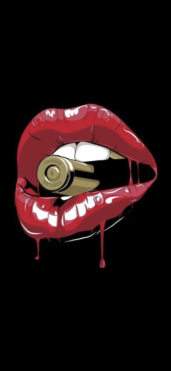 Dope Phone Red Lip Bullet Wallpaper