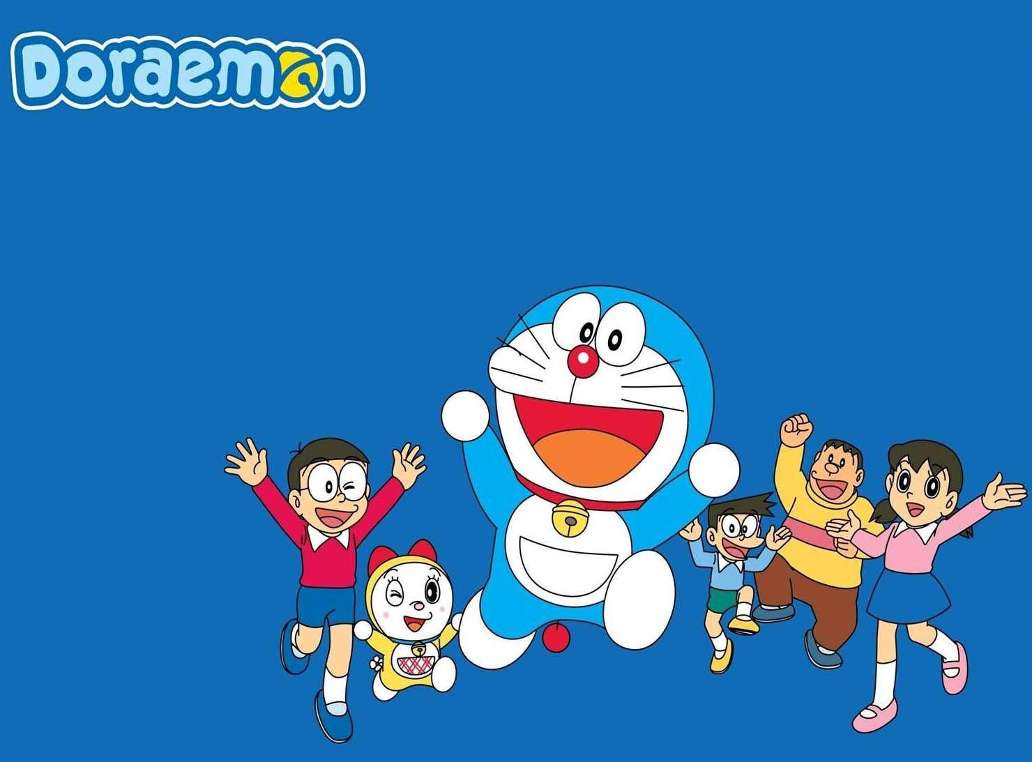 Doraemon And Nobita Blue Poster Wallpaper