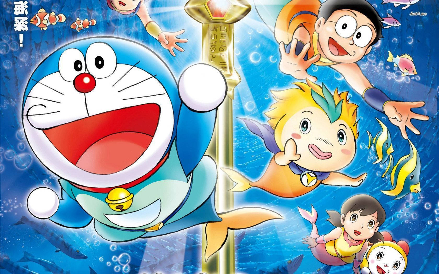 Doraemon And Nobita Mermaid Poster Wallpaper