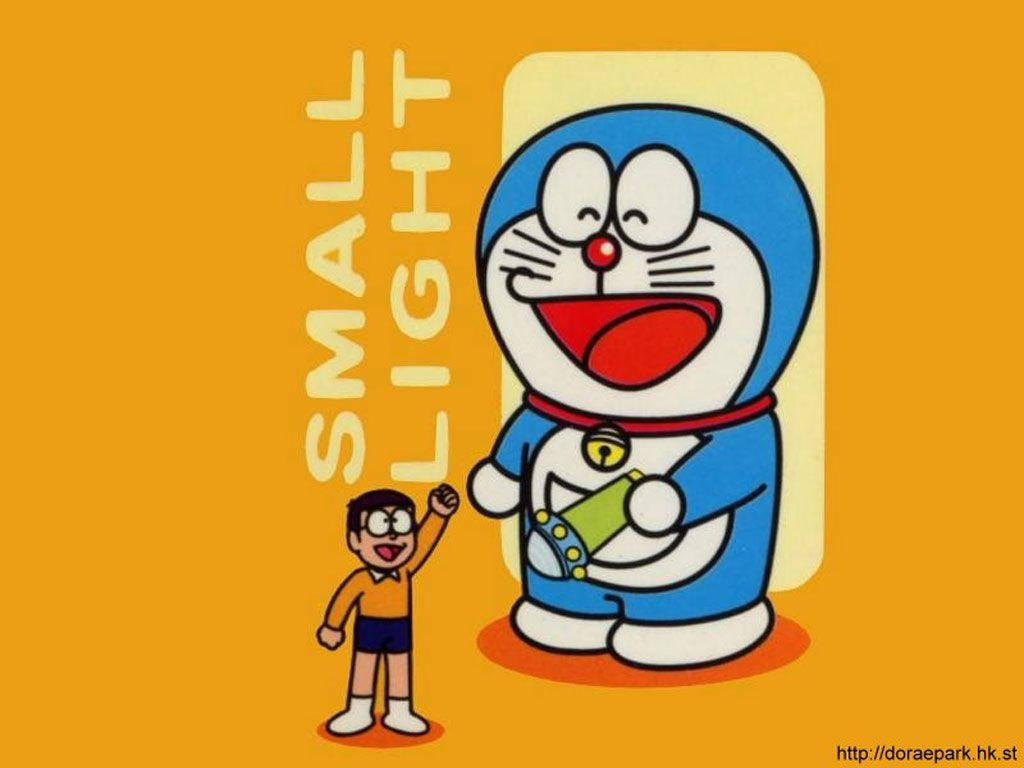 Doraemon And Nobita Small Light Art Wallpaper