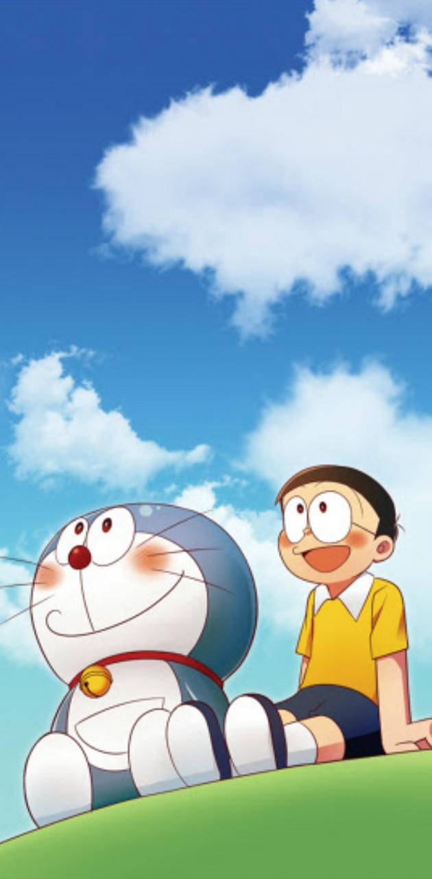 Doraemon Watching The Sky With Nobita 4k Wallpaper