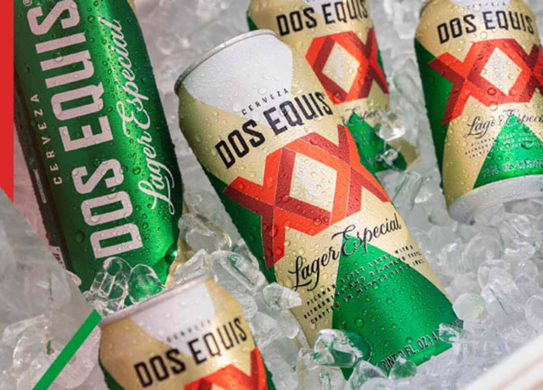 Dos Equis Beer Cans Chilledon Ice Wallpaper