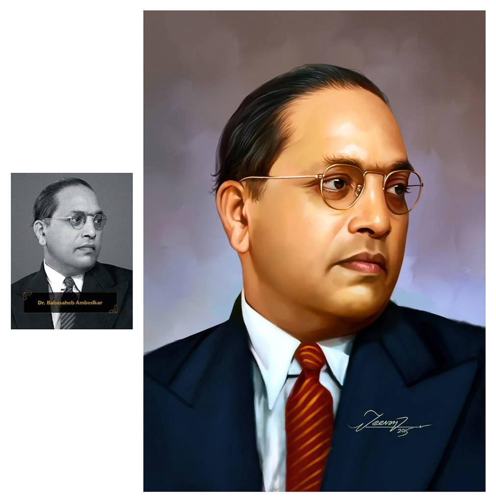 Dr Babasaheb Ambedkar Side-by-side Photo Wallpaper