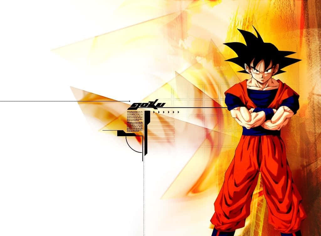 Dragon Ball Z Goku Abstract Orange And White Wallpaper
