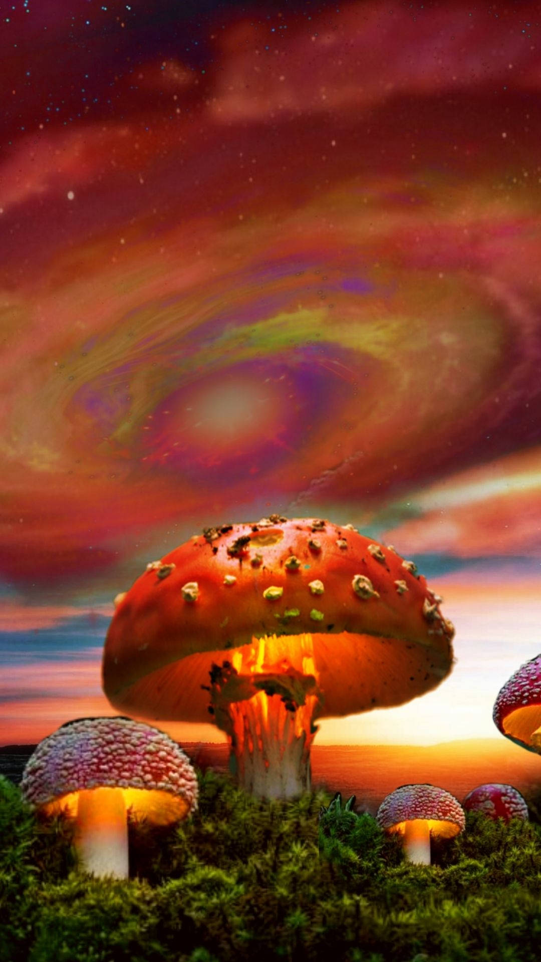 Download free Dreamcore Orange Mushrooms Wallpaper - MrWallpaper.com