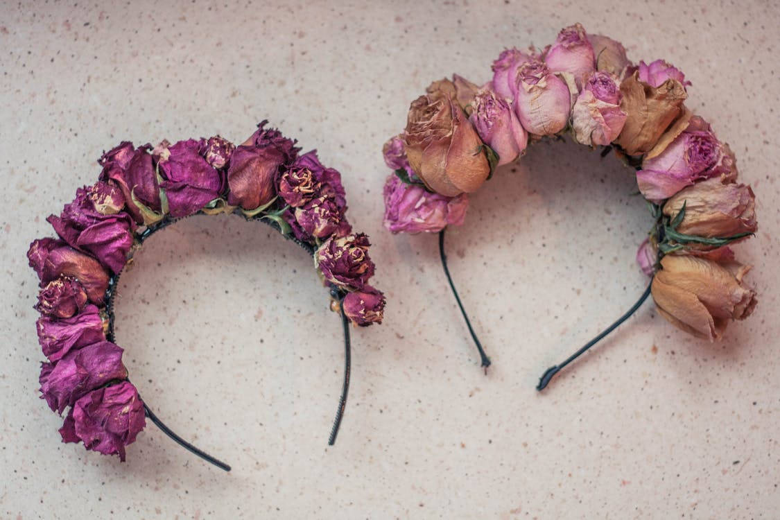 Dried Purple Roses Headbands Wallpaper