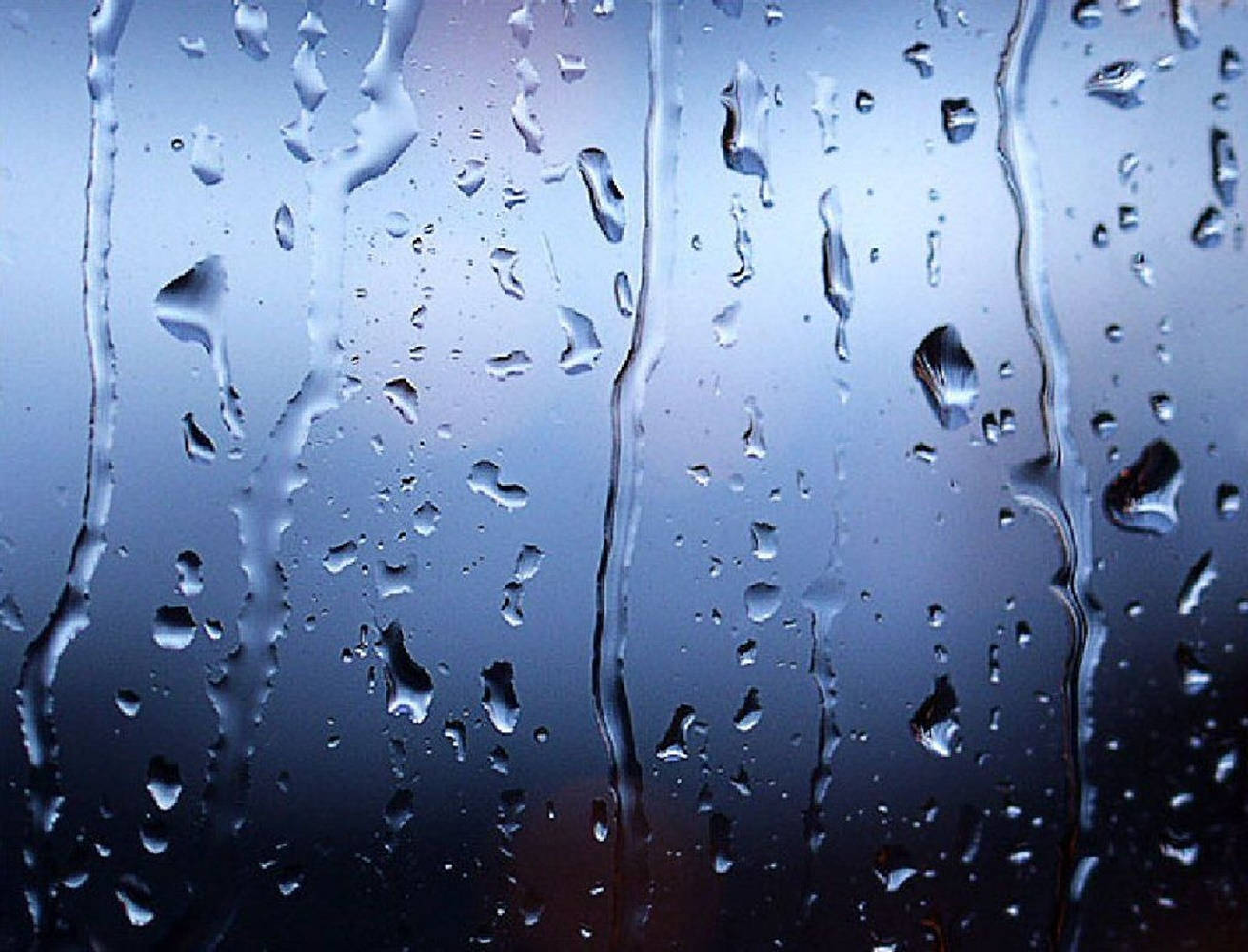 Dripping Raindrops On A Glass Pane Wallpaper