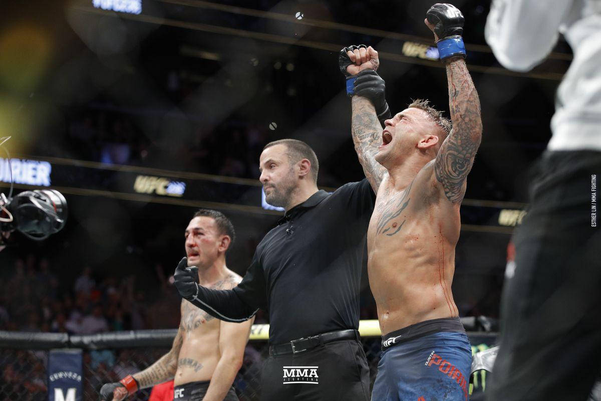 Dustin Poirier Celebrating Win Wallpaper