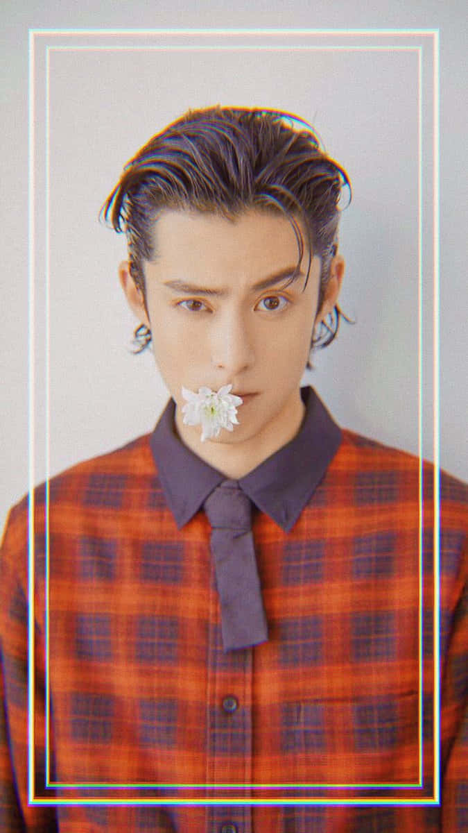 Dylan Wang Wearing Checkered Polo Wallpaper