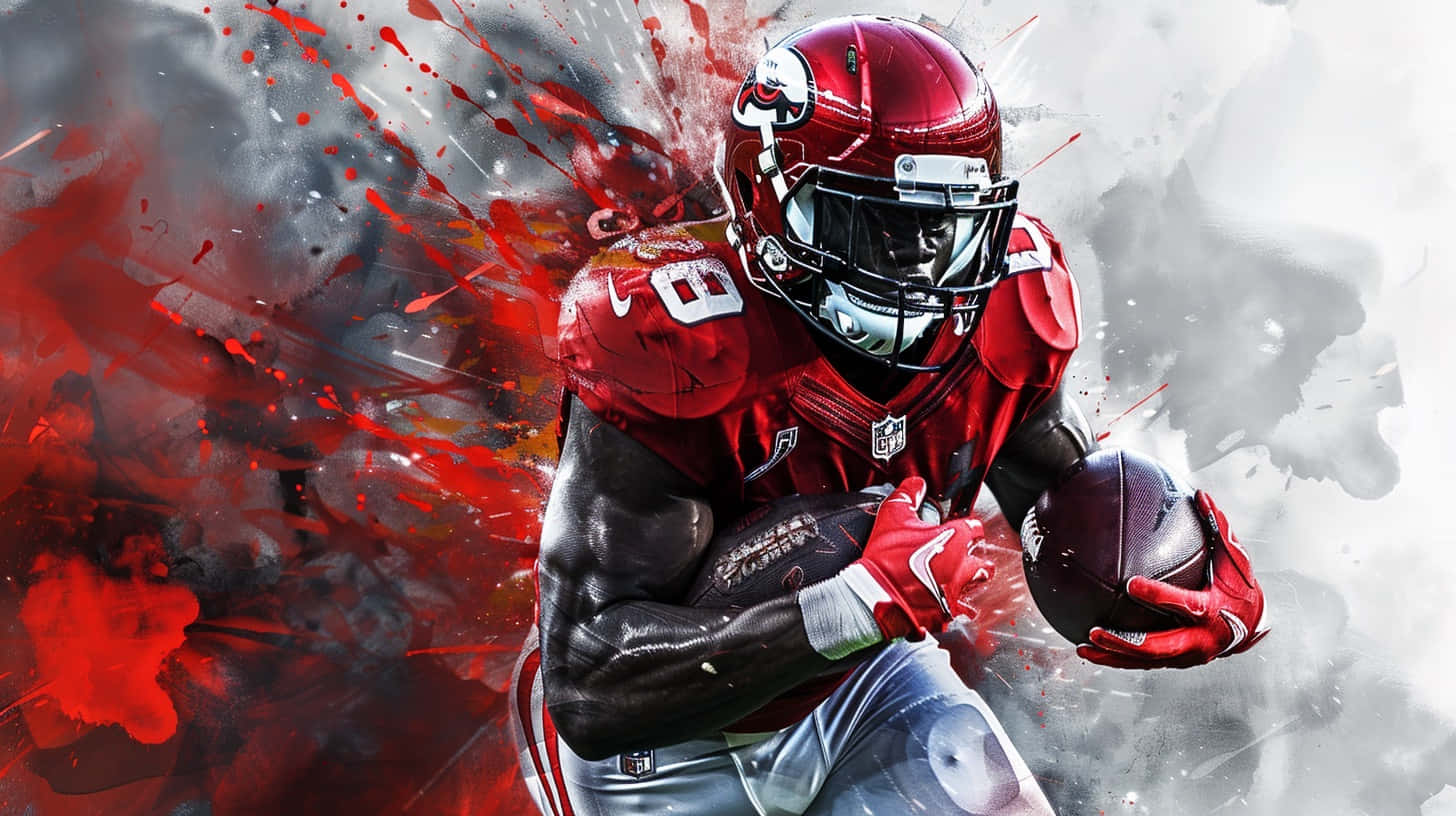 Dynamic Football Player Artistic Background Wallpaper