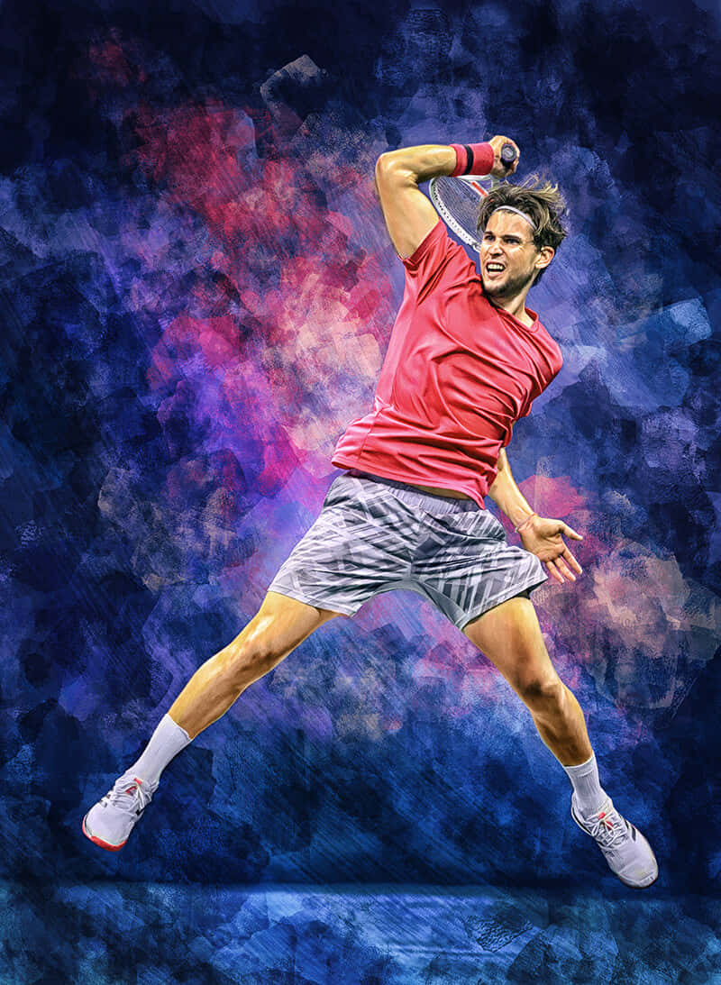 Dynamic Tennis Player Artistic Background Wallpaper