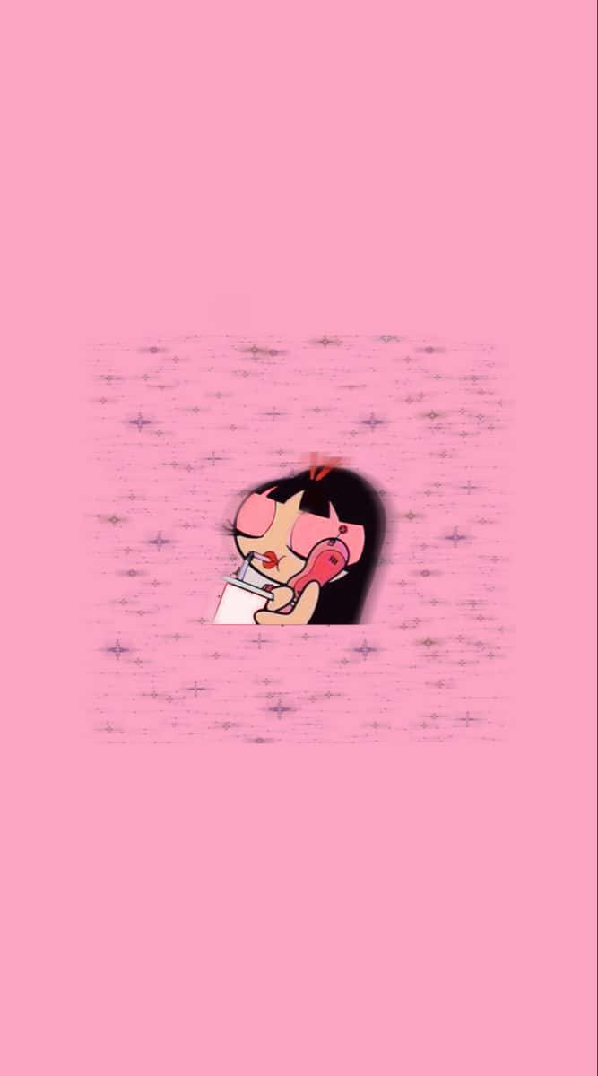 E-girl Aesthetic Pink Lashes Wallpaper