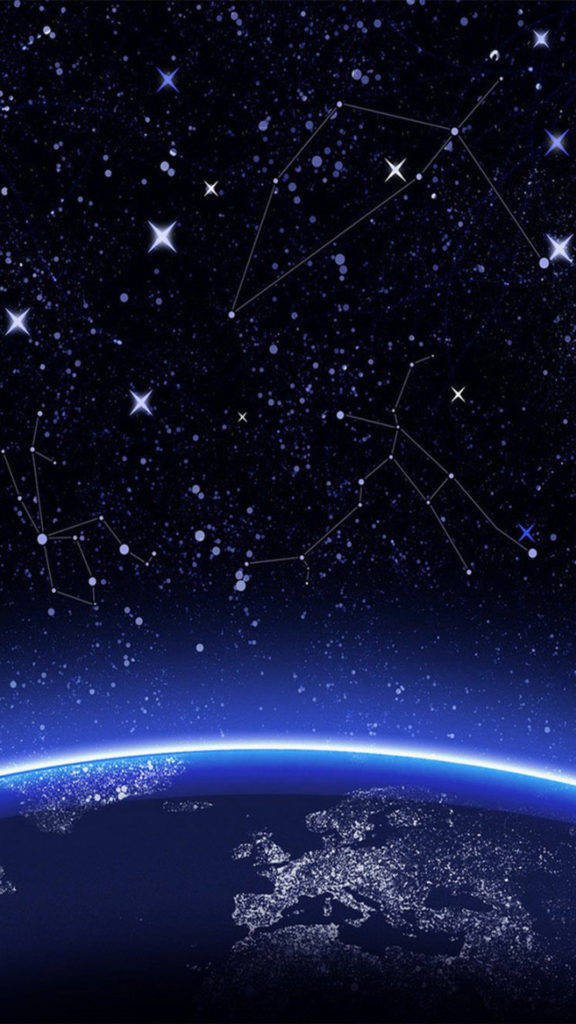 Earth And Galaxy Phone Wallpaper