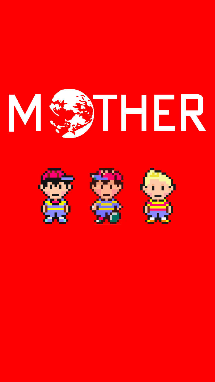 Earthbound Mother Logo In Red Wallpaper