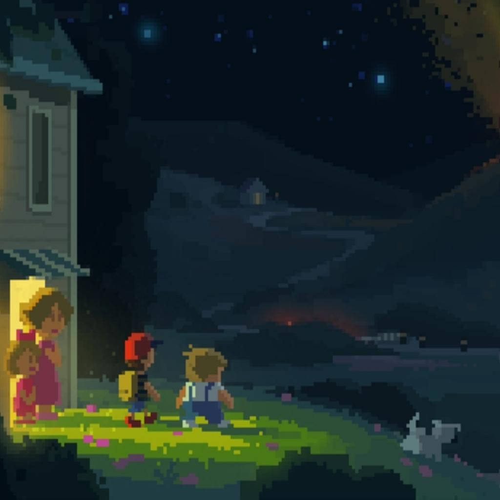 Earthbound Outside The House At Night Wallpaper