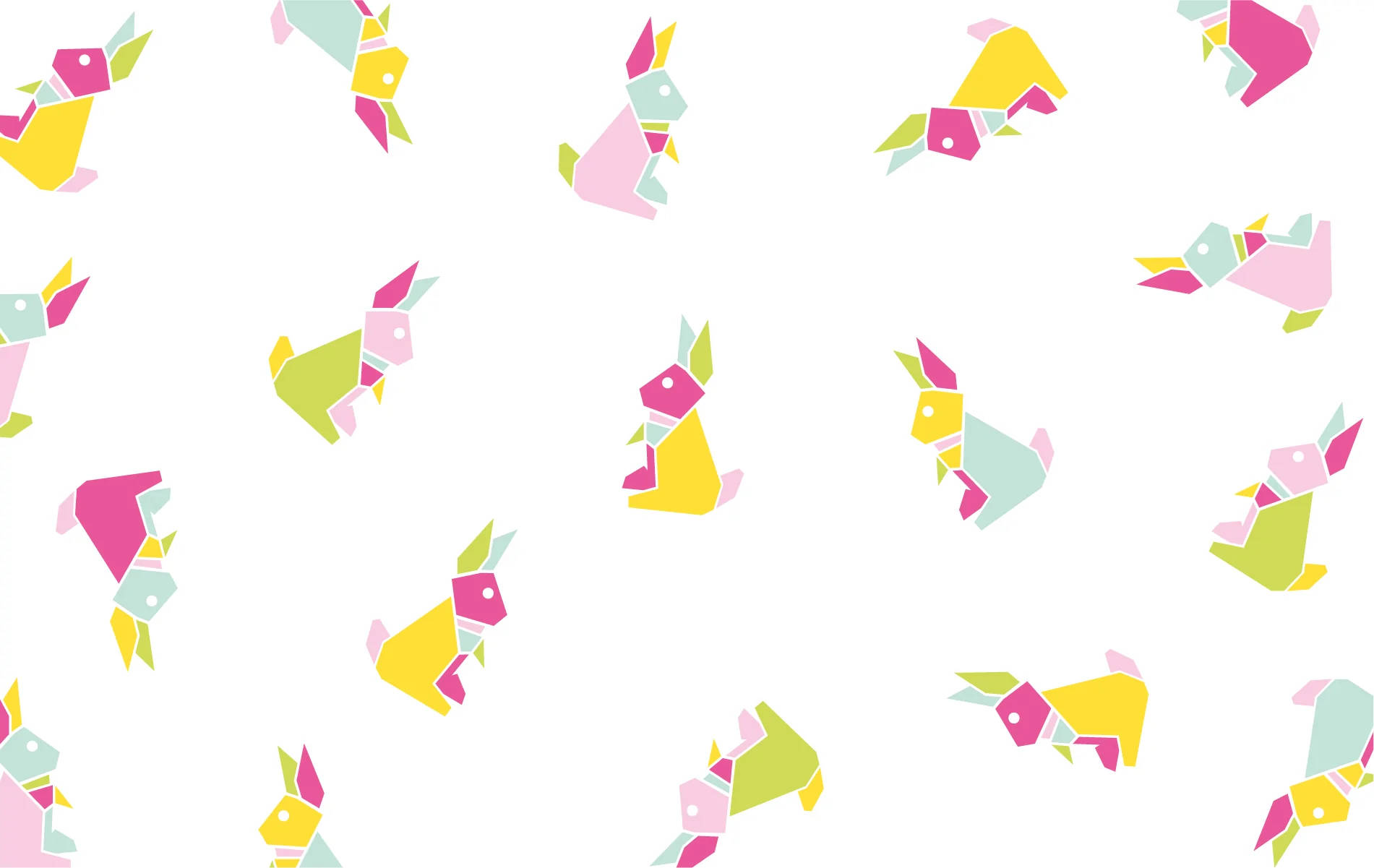 Easter Desktop Origami Bunnies Wallpaper