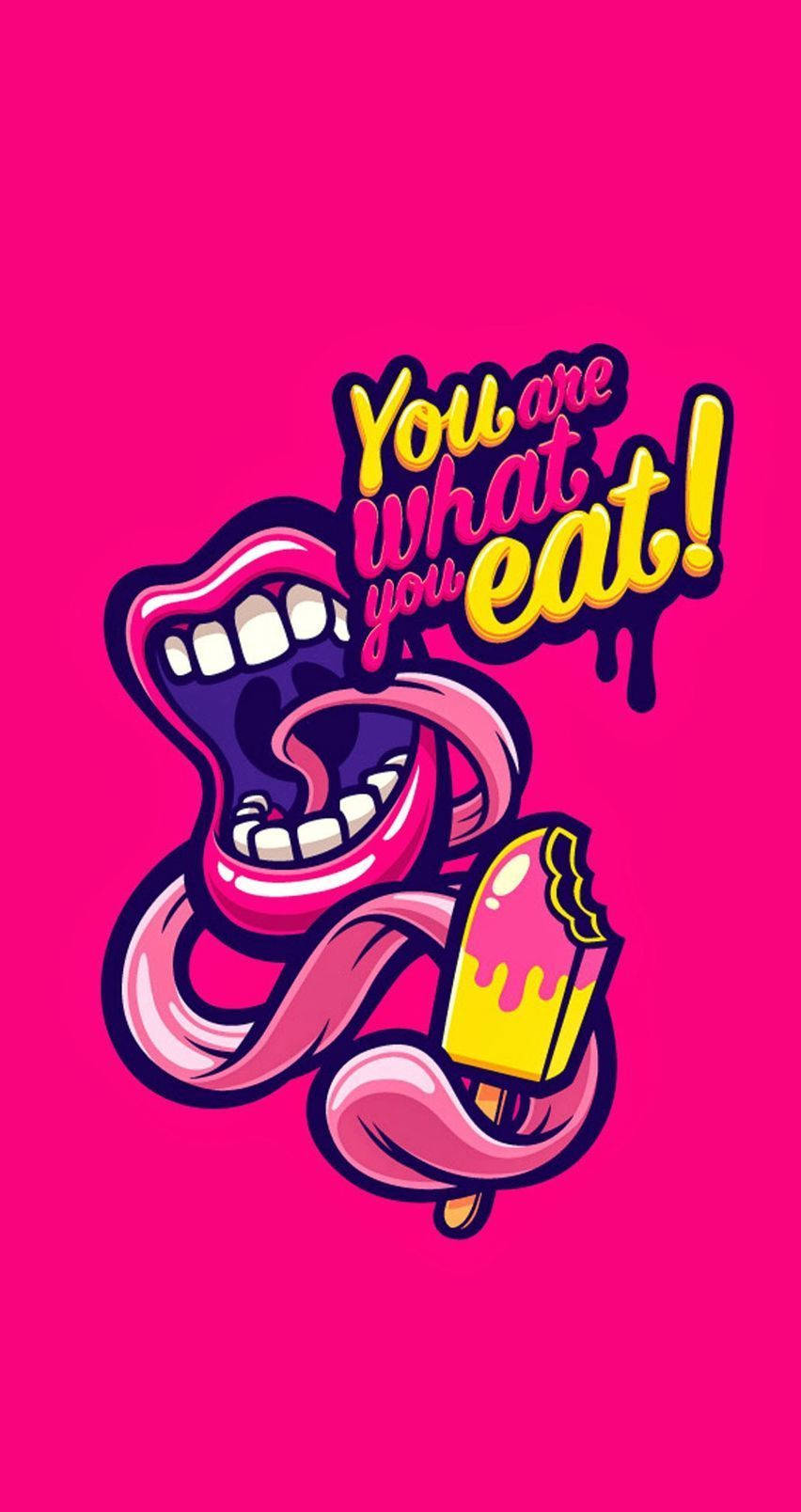 Eat Quote Pink Pop Art Wallpaper