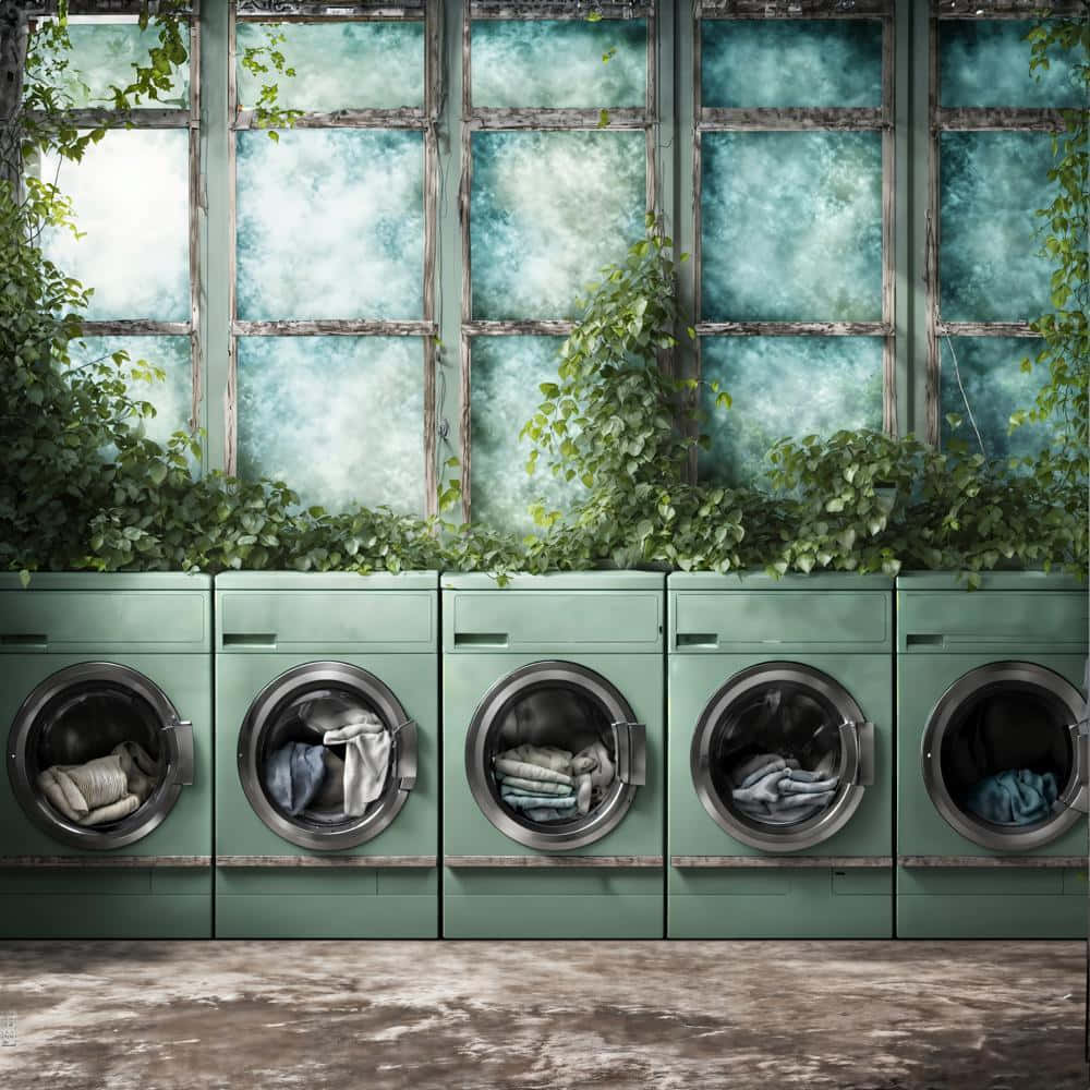 Eco Friendly Laundry Room Design Wallpaper