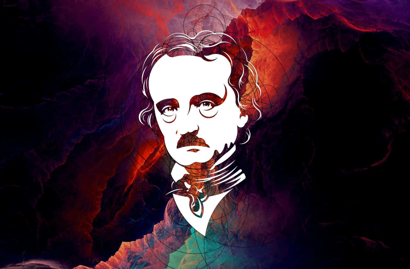 Edgar Allan Poe Artistic Portrait Wallpaper